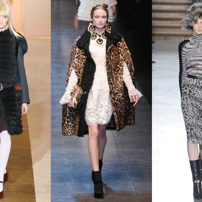 From left: looks from Marni, Dolce & Gabbana, and Missoni