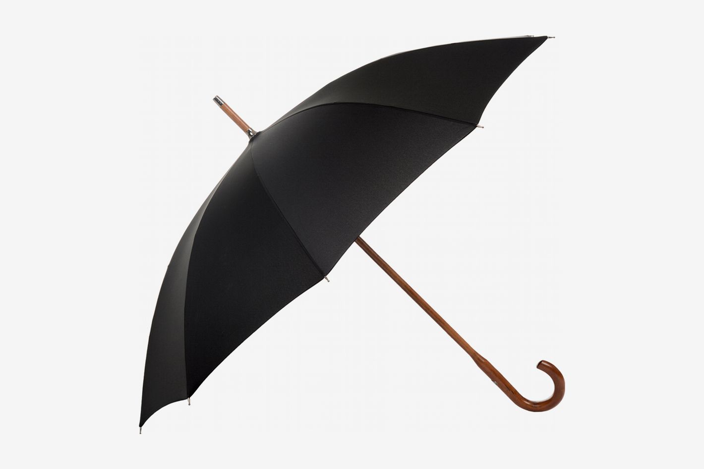 ZhiGe Foldable Umbrella,Automatic Umbrella Three Folding 10 Ribs Wooden Handle Business Men Umbrella Rain Women Parasol Windproof Umbrellas