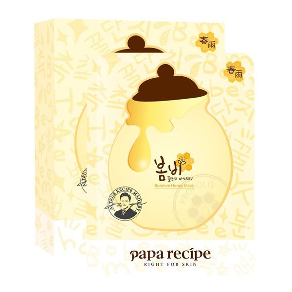 Papa Recipe Bombee Honey Mask Pack, 10 Sheets