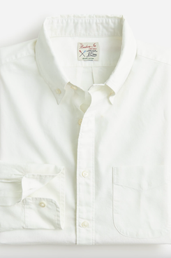 White Regular Fit Washed Button Down Oxford Shirt - Casual Shirts