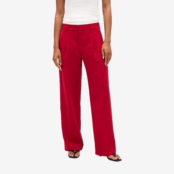 Gap 365 Low Rise Pleated Wide-Leg Trousers - Sled Red