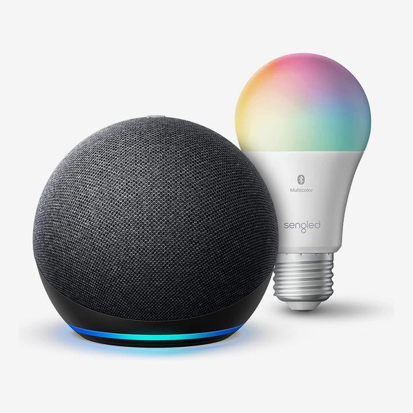Echo Dot (4th Gen) Smart speaker with Alexa with Sengled Bluetooth Color Bulb