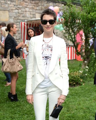 Actress Anne Hathaway attends the Stella McCartney Spring 2012 Presentation