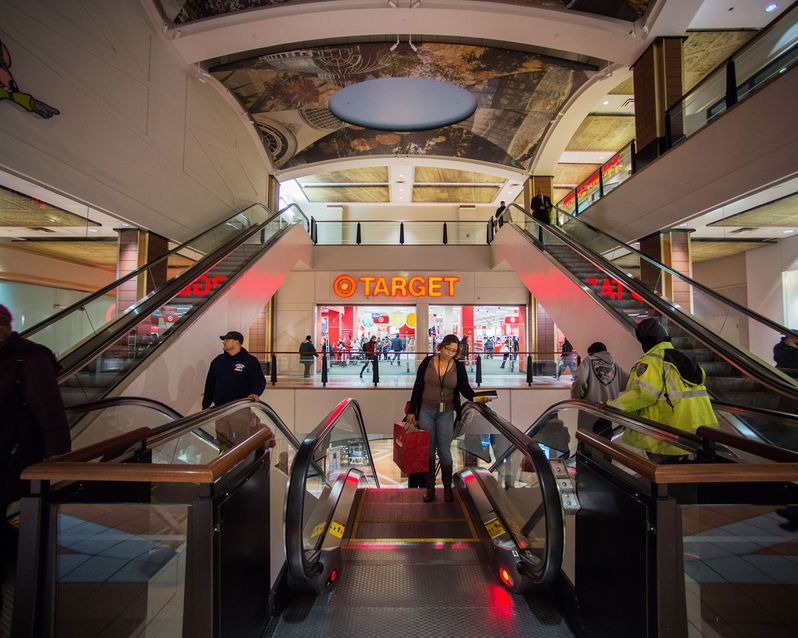 Shoppers Inside The Atlantic Terminal Mall Ahead of Retail Sales Figures