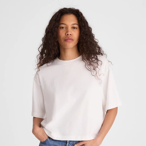 Madewell The Boxy Crop Tee in Allday Jersey
