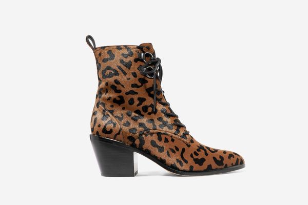 Diane von Furstenberg Dakota Leopard-Print Calf Hair Ankle Boots
