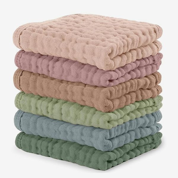 Comfy Cubs Muslin Baby Washcloths - 6 Pack