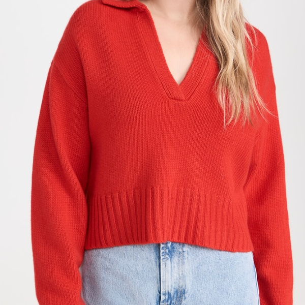 Apiece Apart Split Neck Henley Sweater