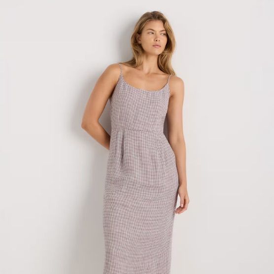 Quince 100% European Linen Scoop Neck Midi Dress