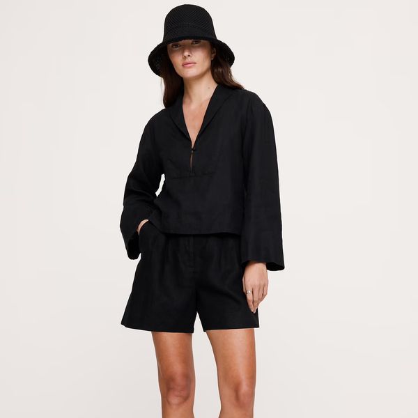 Banana Republic Linen Popover Top