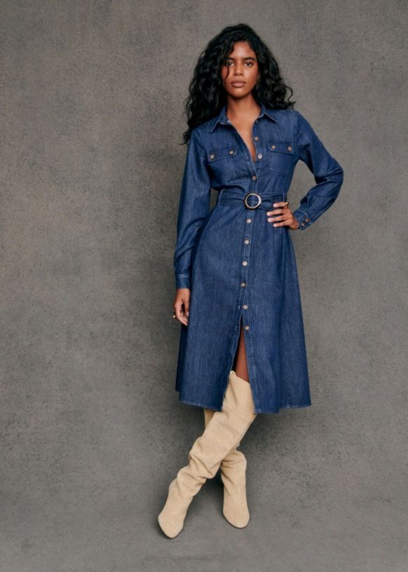 Denim Shirt Dress And Thigh High Boots 12 Best Women's