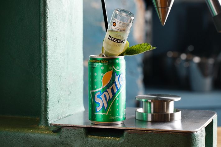 Mojito: Cruzan White rum, Sprite, lime, and mint.