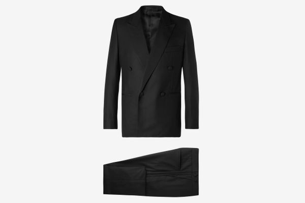 The Row Black Mark Slim-Fit Silk Grosgrain-Trimmed Escorial Wool Tuxedo