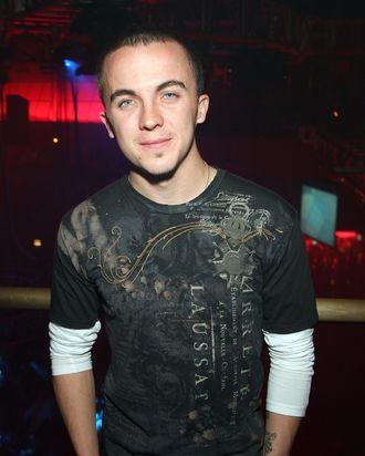LAS VEGAS - MARCH 22: Actor/race car driver Frankie Muniz attends IRL driver Marco Andretti's 21st birthday party at the Rain Nightclub inside the Palms Casino Resort early March 22, 2008 in Las Vegas, Nevada. Andretti turned 21 on March 13. (Photo by Ethan Miller/Getty Images)