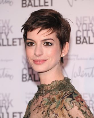 NEW YORK, NY - SEPTEMBER 20: Actress Anne Hathaway attends the 2012 New York City Ballet Fall Gala at the David H. Koch Theater, Lincoln Center on September 20, 2012 in New York City. (Photo by Jamie McCarthy/Getty Images)