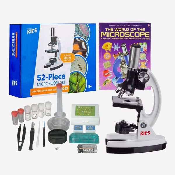 AmScope 1200X 52-pcs Kids Beginner Microscope Kit