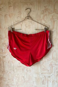 Adidas Originals Polyester Running Shorts Vintage 80s Red VTG