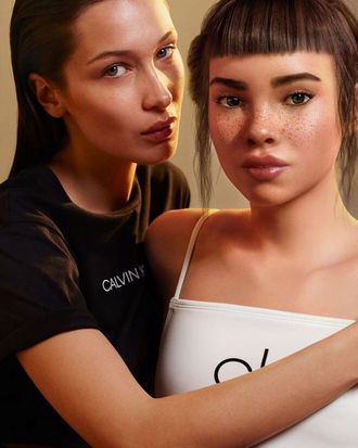 Bella Hadid Made Out With Lil Miquela for Calvin Klein