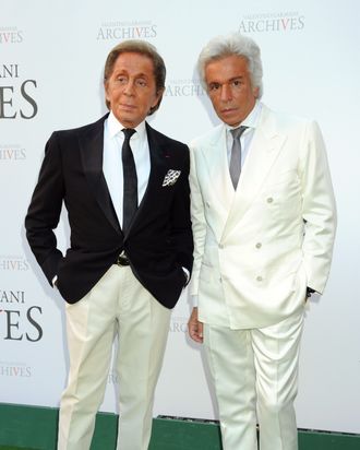 Valentino and Giancarlo Giammetti, moderately happy.