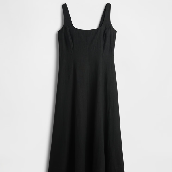 Gap Linen-Blend Square-Neck Maxi Dress