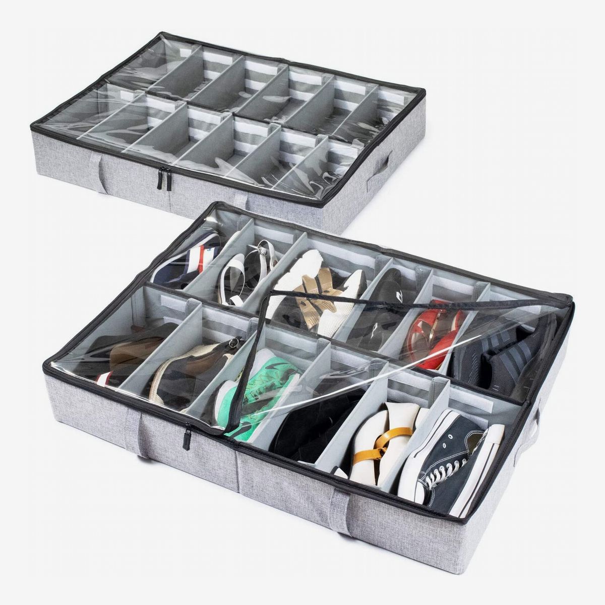 12 Pairs Shoes Storage Organizer Holder Container Shoe Under New Bed Closet X2Y0 