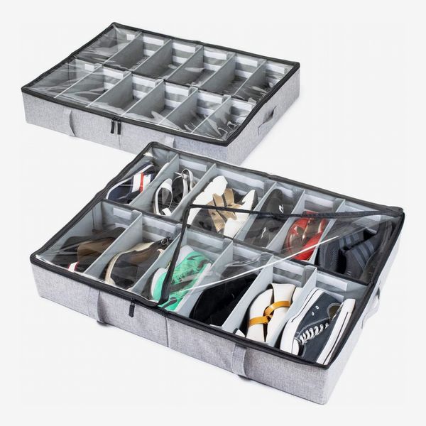 CostMad Shoe Underbed Under Bed Shoes Storage Space Saving Shoe Organizer Bag Box that Holds 12 pairs of Shoes 