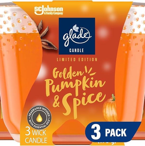 Glade Candle Golden Pumpkin & Spice, Fragrance Candle