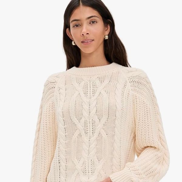 Free People Frankie Cable Knit Cotton Sweater