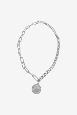 Adornia Mixed-Chain Coin Necklace