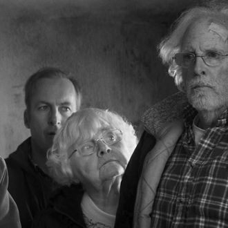 Will Forte is David Grant, Bob Odenkirk is Ross Grant, June Squibb is Kate Grant and Bruce Dern is Woody Grant in NEBRASKA, from Paramount Vantage in association with FilmNation Entertainment, Blue Lake Media Fund and Echo Lake Entertainment.NEB-FF-031