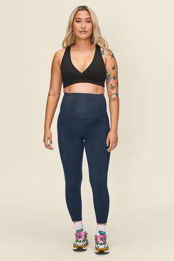 GIRLFRIEND COLLECTIVE Tommy Ribbed Stretch Sports Bra in Blue