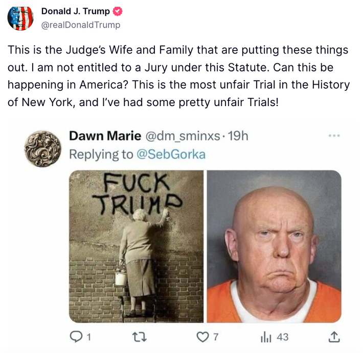 Gag Order Can’t Derail Trump’s Tirade About Judge’s Wife