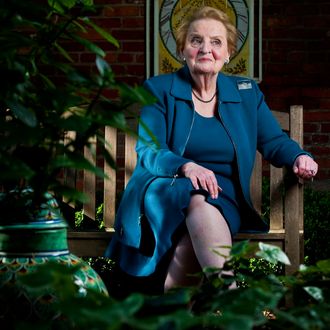 Former Secretary of State Madeleine Albright at her home in the Georgetown neighborhood of Washington DC, Friday April 20, 2012.
