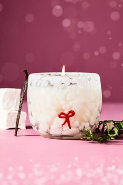 Anthropologie Bow Festive Icon Glass Candle - Fruity Champagne Cheers