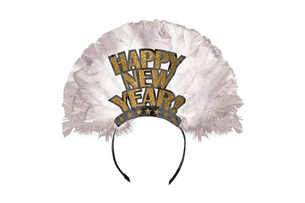 Amscan Sparkling New Year Deluxe Feather Tiara Party Accessory