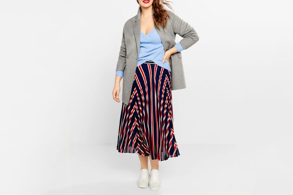 Violeta Stripes pleated skirt
