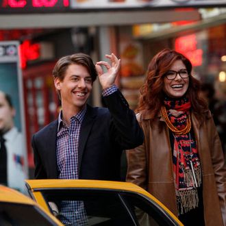 SMASH -- Pilot -- Pictured: (l-r) Christian Borle as Tom Levitt, Debra Messing as Julia Houston-- Photo by: Will Hart/NBC