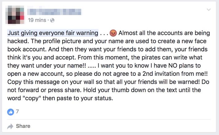 Wife's account hacked, but can't get passed this error on Facebook