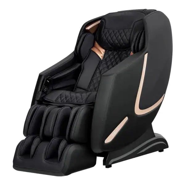 Titan Prestige Series Black Faux Leather Reclining 3D Massage Chair With Bluetooth Speakers and Heated Seat