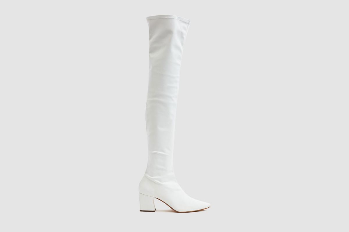 over knee boots white