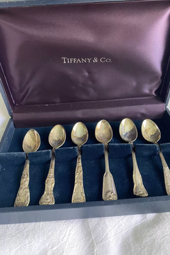 Tiffany & Co Sterling Silver Vintage Set Of 6 Coffee Spoons