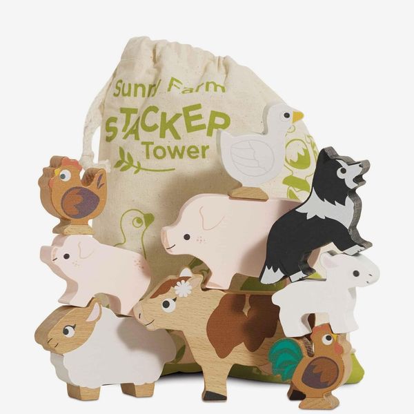 Le Toy Van Wooden Sunny Farm Stacker & Bag