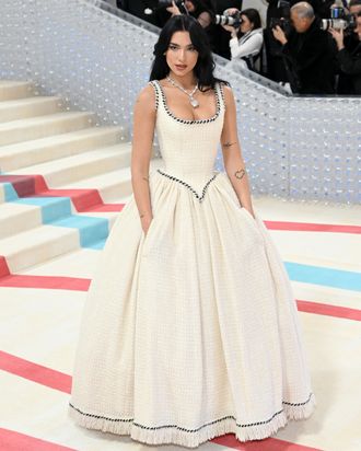 Dua Lipa on Met Gala Red Carpet in Archival Chanel gown