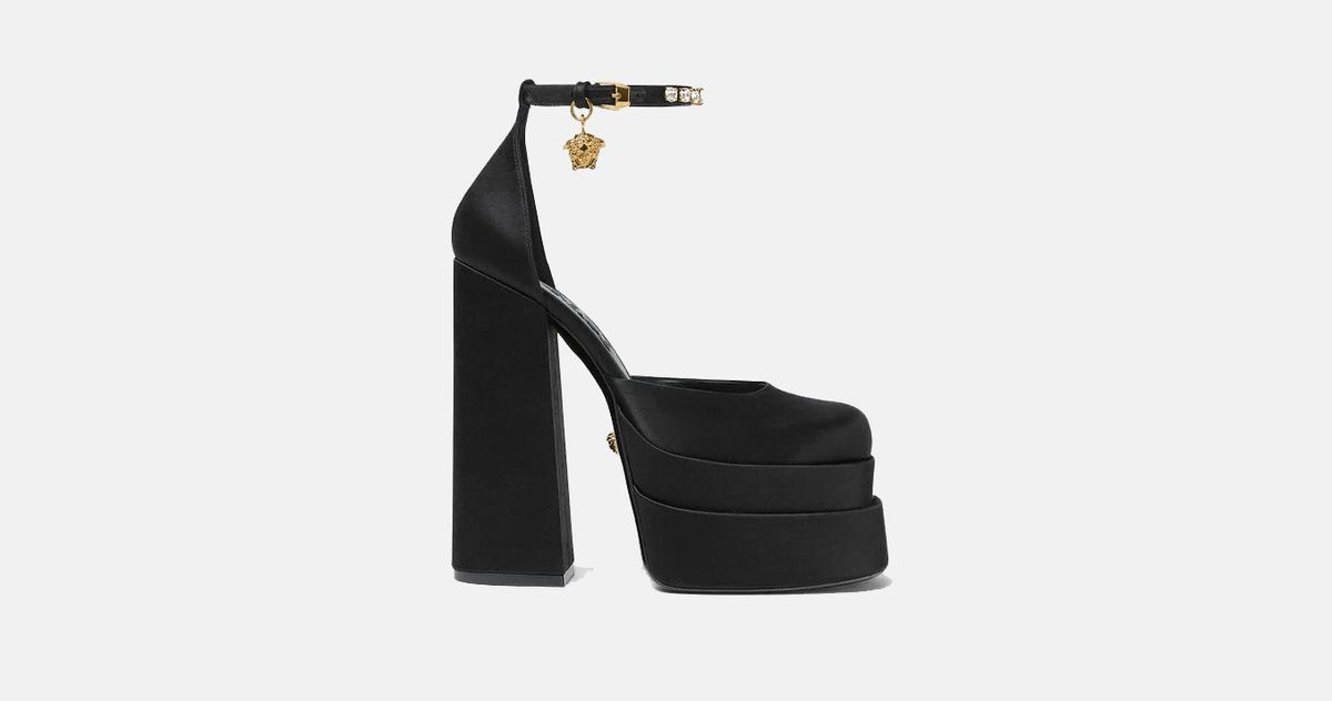 Versace Pin Point Leather Kitten-Heel Pumps | Neiman Marcus