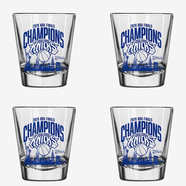 New York Knicks Logo Brands 2026 NBA Finals Champions Four-Pack 2oz. Shot Glass Set