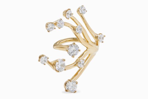Panconesi Constellation Fire Gold-Plated Crystal Ring