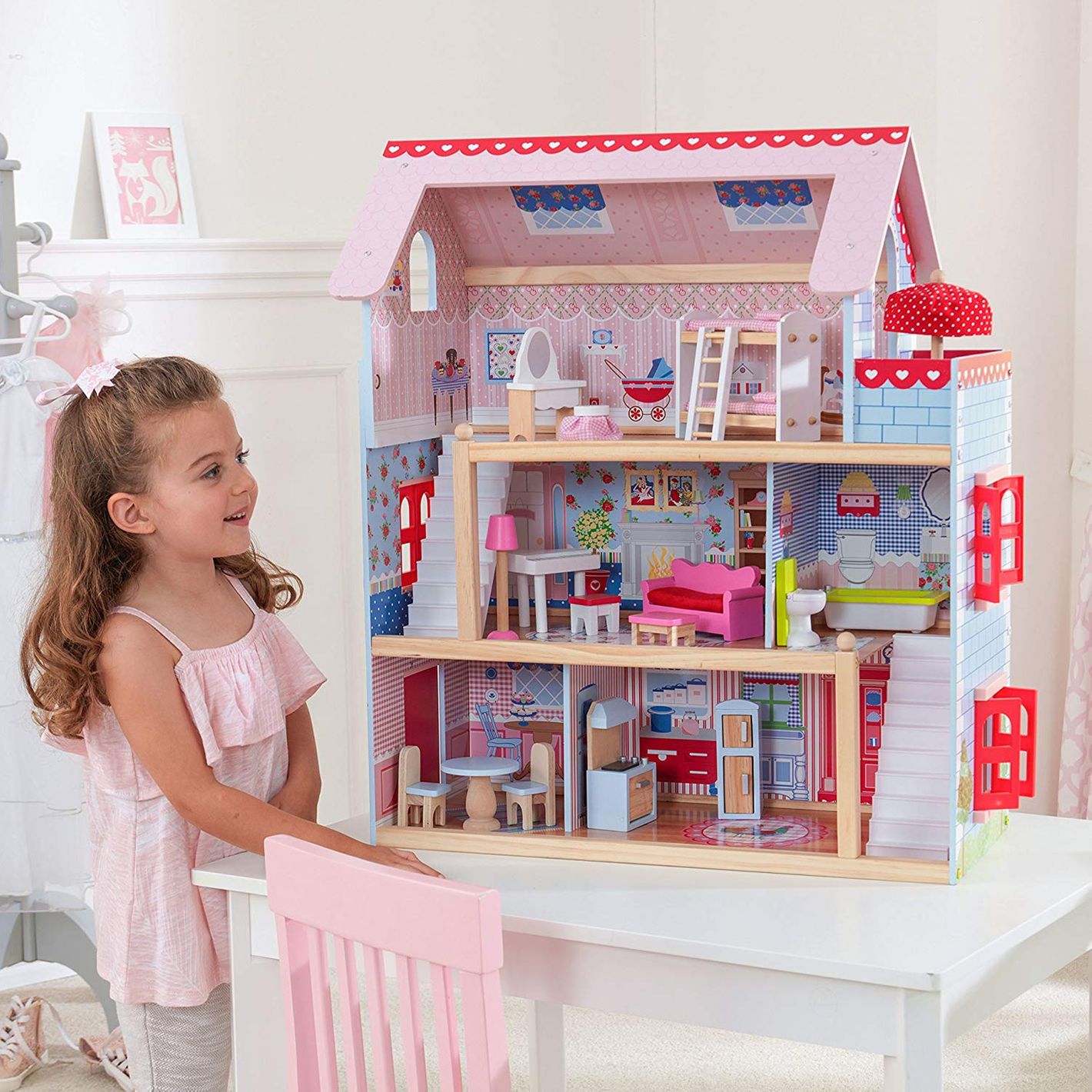 Happy Family Dolls House Accessories Miniature Bathroom Set Pretend Play Set 