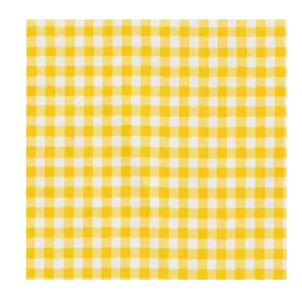 Yellow Gingham Oilcloth Fabric