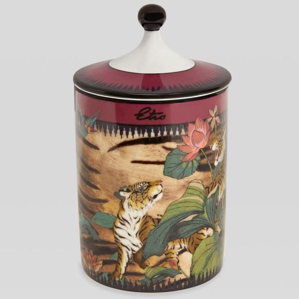 Etro Porcelain Tiger and Water-Lily Candle