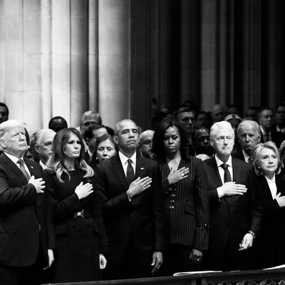 The front row at George H.W. Bush’s funeral.